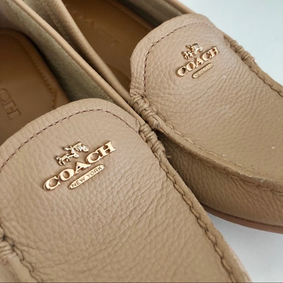 Coach Shoes - Coach “Mary lock up” beige leather loafers NEW